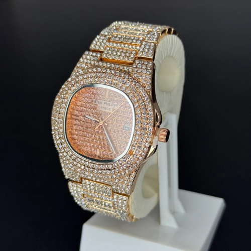 Patek Philippe Iced-Out Golden Watch – Luxury Redefined