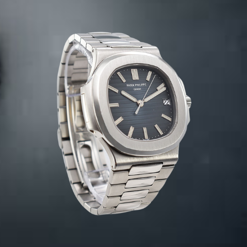 Patek Philippe Nautilus Steel – Black Dial & Silver Strap